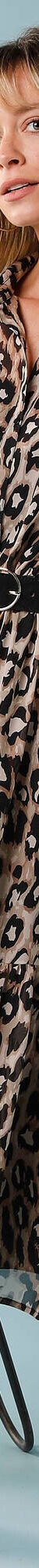 Robe chemisier spécial Petites imprimée léopard (taupe / noir) Robe chemisier spécial Petites imprimée léopard (taupe / noir)